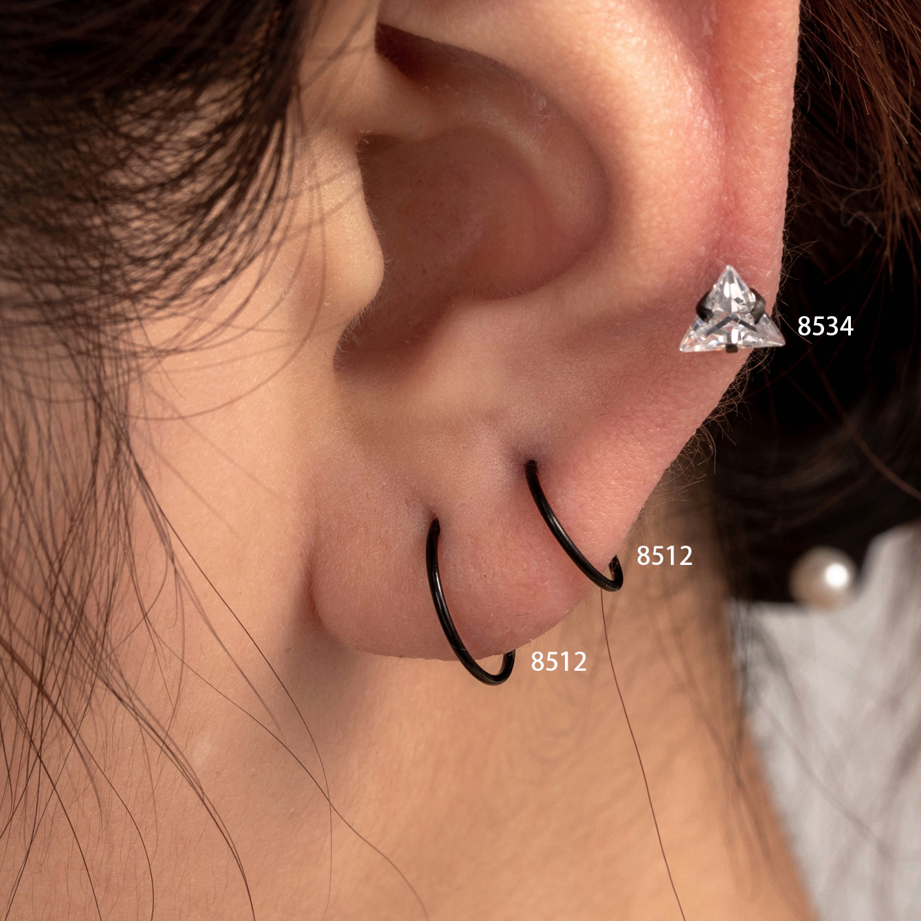 1 Piece Casual Simple Style Triangle Inlay 316 Stainless Steel  Zircon Ear Studs display picture 4