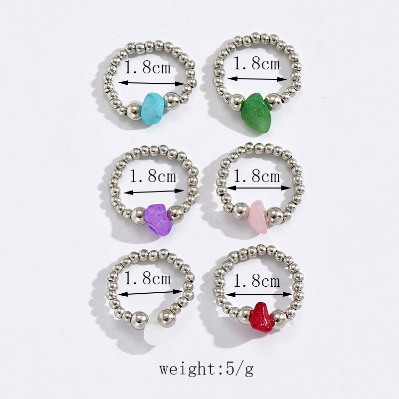 Wholesale Jewelry Simple Style Geometric Gem Beaded Rings display picture 2