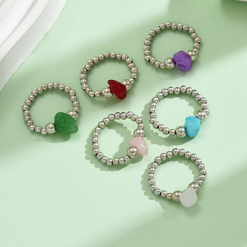 Wholesale Jewelry Simple Style Geometric Gem Beaded Rings display picture 6