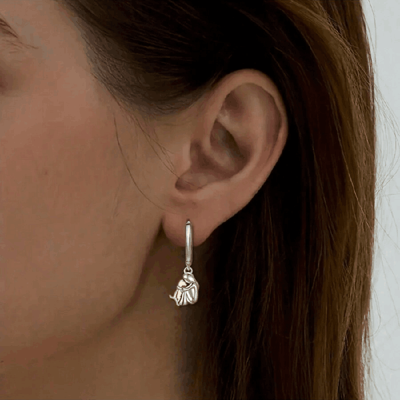 1 Pair Cute Simple Style Human Dog Alloy Drop Earrings display picture 5