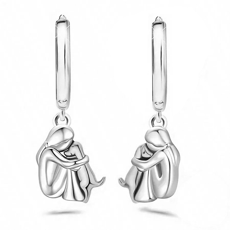 1 Pair Cute Simple Style Human Dog Alloy Drop Earrings display picture 2