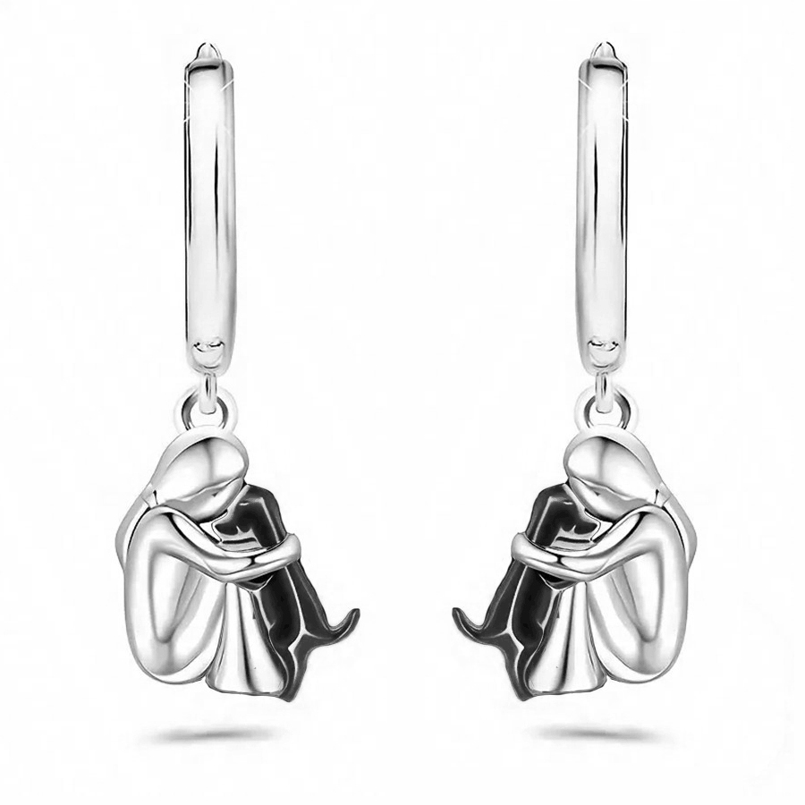 1 Pair Cute Simple Style Human Dog Alloy Drop Earrings display picture 3