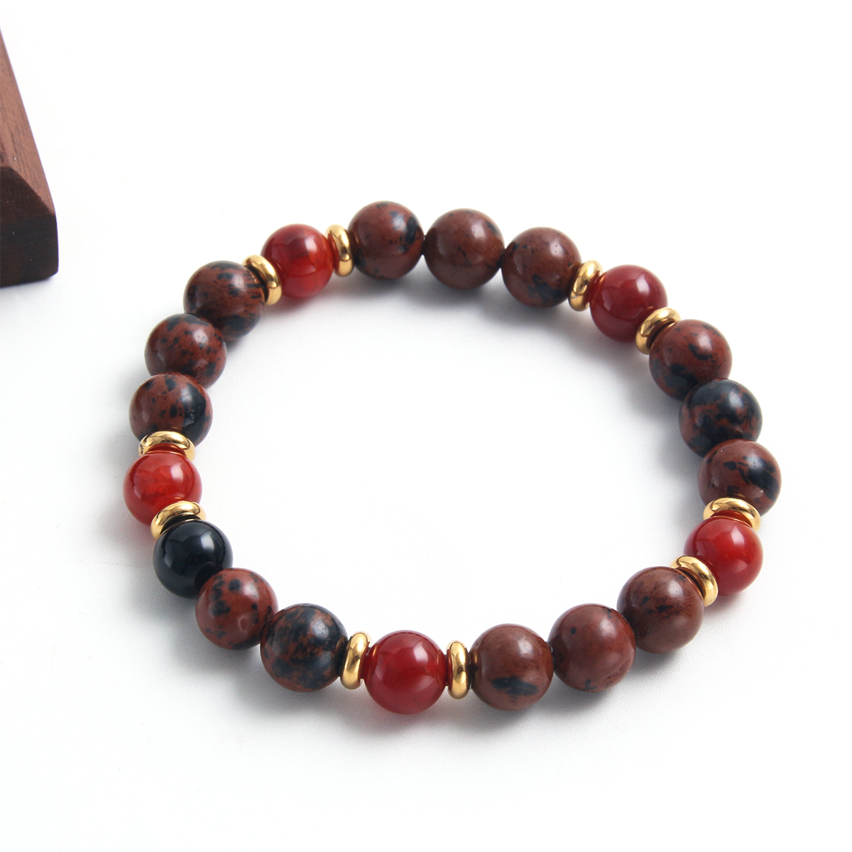 Classic Style Round 316 Stainless Steel  Natural Stone Beaded Unisex Bracelets display picture 6