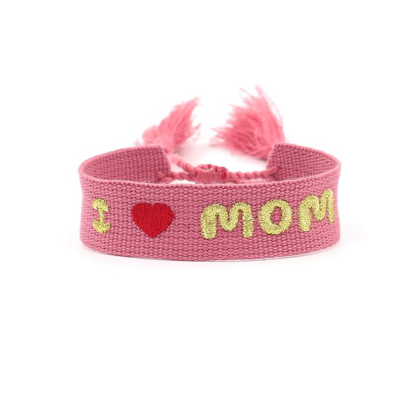 Casual MAMA Bohemian Letter Heart Shape Polyester Embroidery Knitting Tassel Mother'S Day Women's Bracelets display picture 11