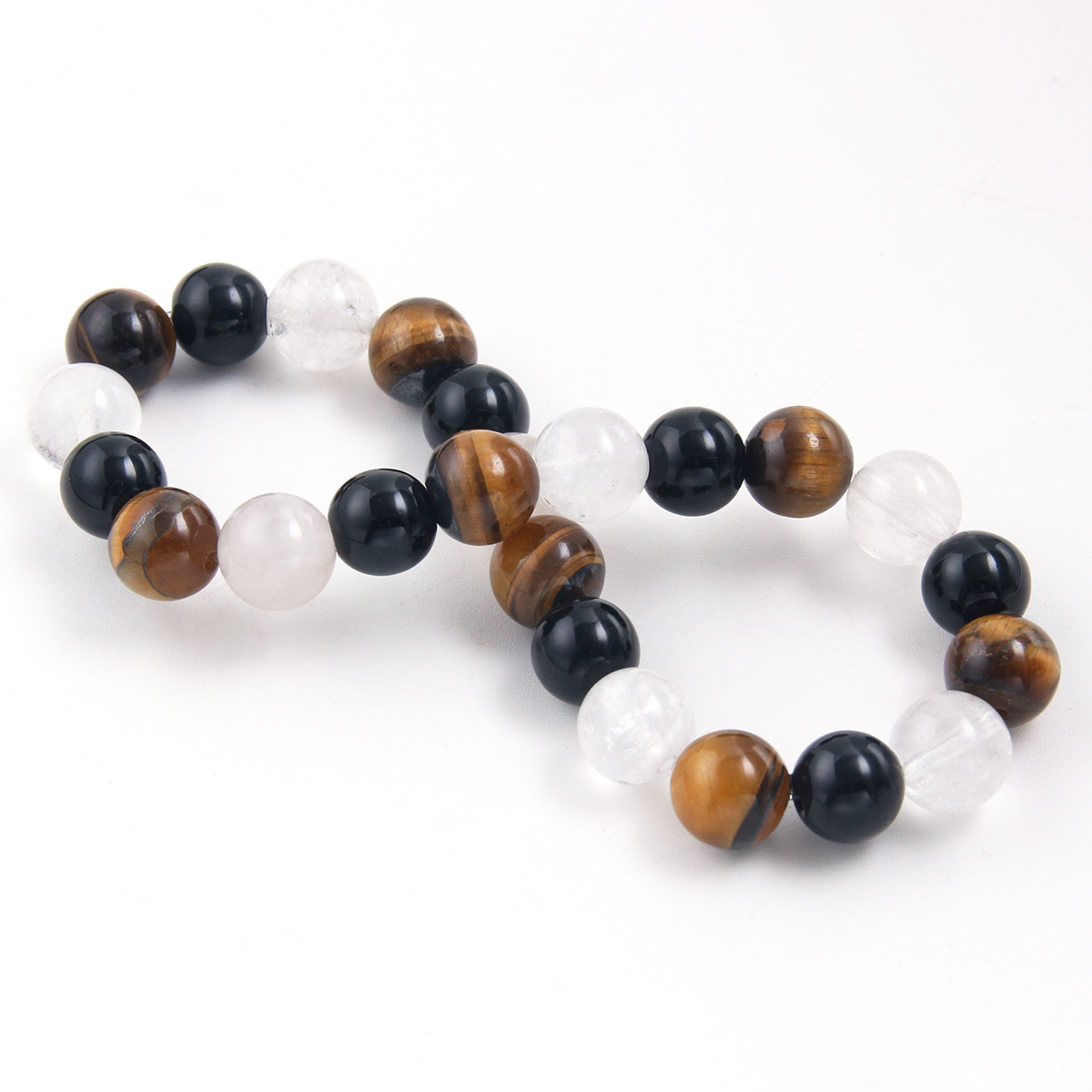 Simple Style Round Natural Stone Moonstone Beaded Unisex Bracelets display picture 4