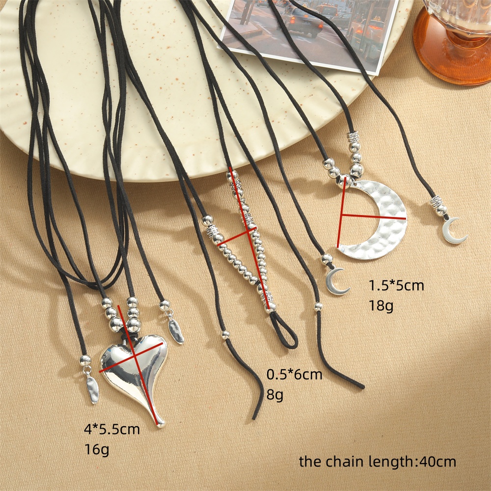 Simple Style Heart Shape CCB Alloy Velvet Inlay CCB Women's Pendant Necklace display picture 2