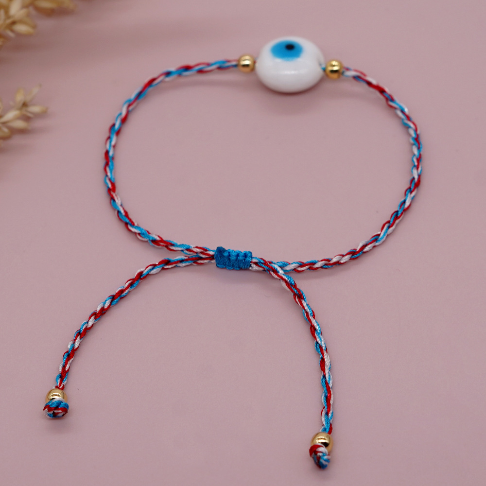 Retro Color Block Polyester Glass Handmade Women's Drawstring Bracelets display picture 2