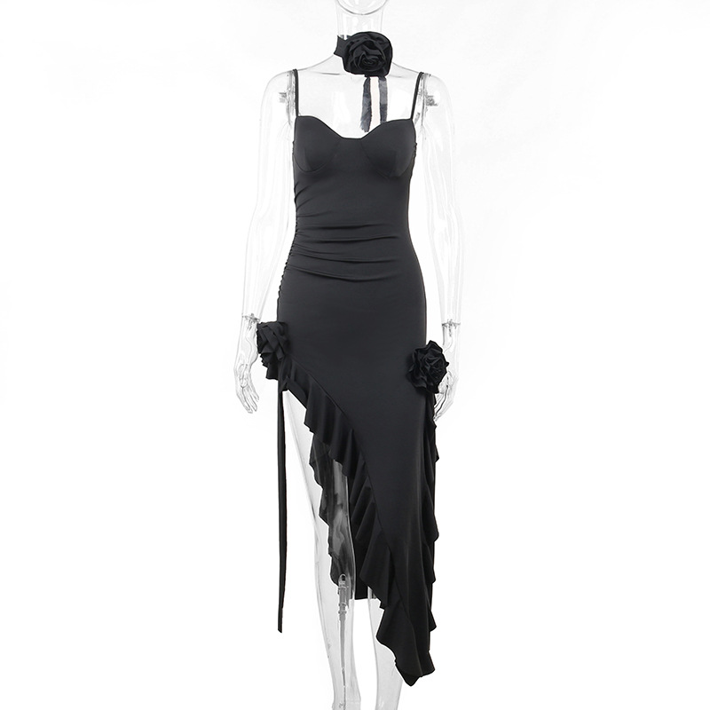 Women's Corset Dress Streetwear V Neck Ruffles Sleeveless Flower Above Knee Casual display picture 11