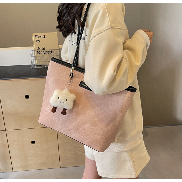 Women's Large Pu Leather Solid Color Classic Style Square Zipper Tote Bag display picture 2