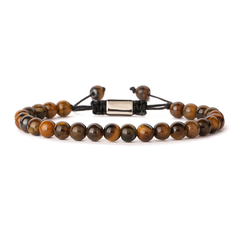 Ethnic Style Simple Style Round Natural Stone Beaded Unisex Bracelets display picture 2