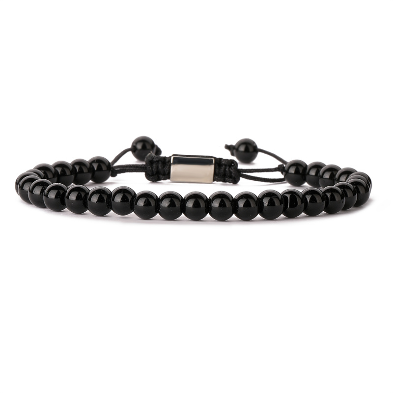 Ethnic Style Simple Style Round Natural Stone Beaded Unisex Bracelets display picture 4