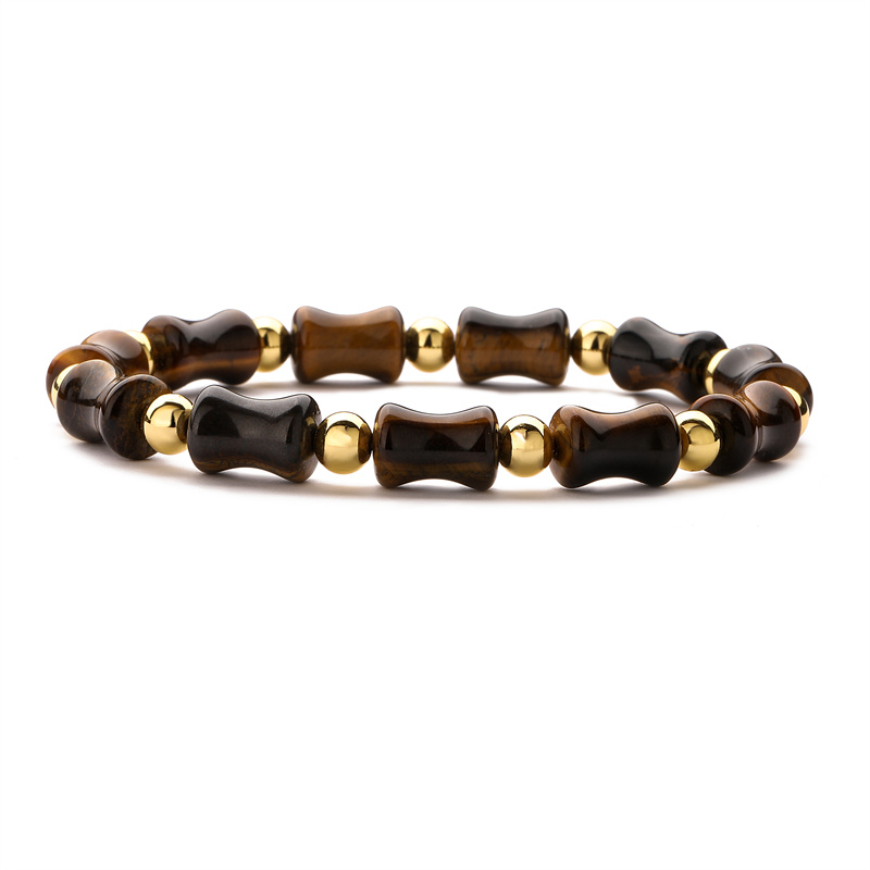 Ethnic Style Round Bamboo Natural Stone Beaded Unisex Bracelets display picture 9