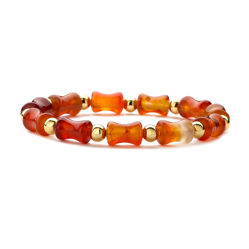 Ethnic Style Round Bamboo Natural Stone Beaded Unisex Bracelets display picture 12