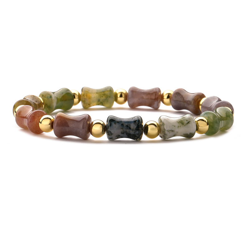 Ethnic Style Round Bamboo Natural Stone Beaded Unisex Bracelets display picture 7
