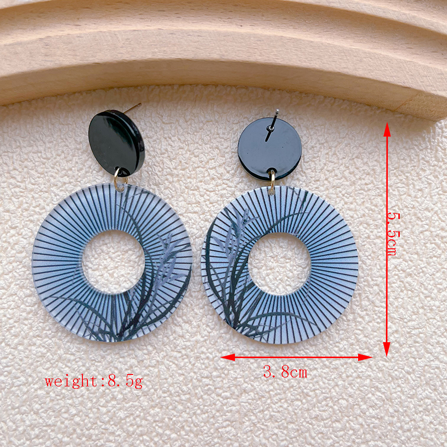 1 Pair Chinoiserie Classic Style Chinese Character Bamboo Arylic Drop Earrings display picture 3
