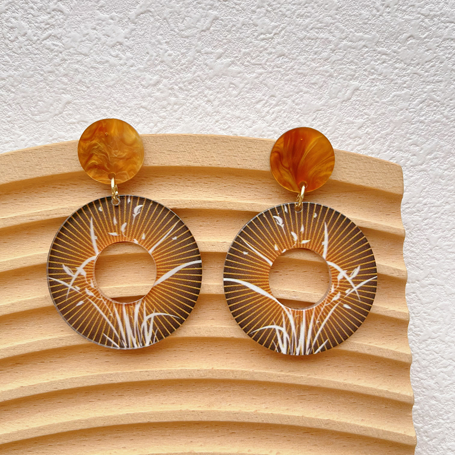 1 Pair Chinoiserie Classic Style Chinese Character Bamboo Arylic Drop Earrings display picture 7