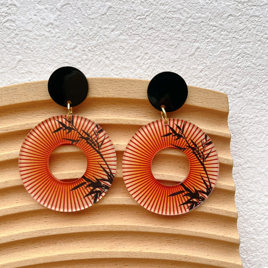 1 Pair Chinoiserie Classic Style Chinese Character Bamboo Arylic Drop Earrings display picture 8