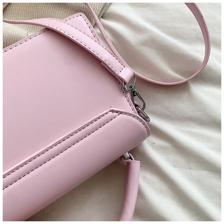 Women's Medium Pu Leather Solid Color Bow Knot Basic Square Magnetic Buckle Crossbody Bag display picture 9