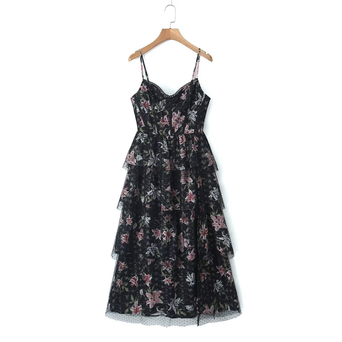 Women's Strap Dress Sexy Strap Printing Zipper Sleeveless Flower Maxi Long Dress Daily Date display picture 2