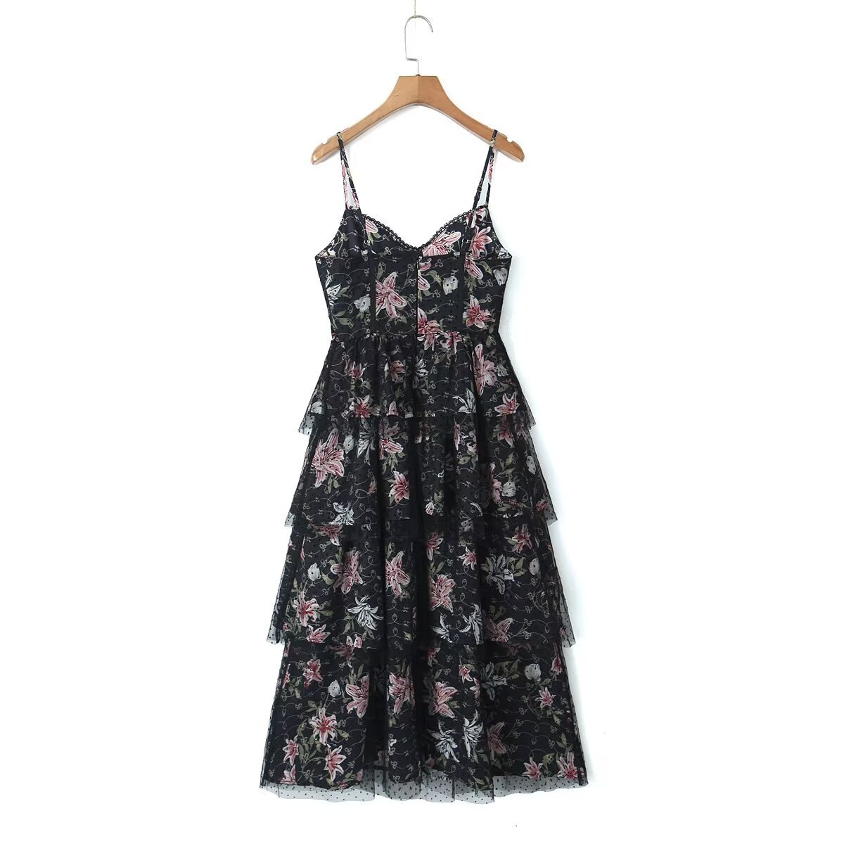 Women's Strap Dress Sexy Strap Printing Zipper Sleeveless Flower Maxi Long Dress Daily Date display picture 7