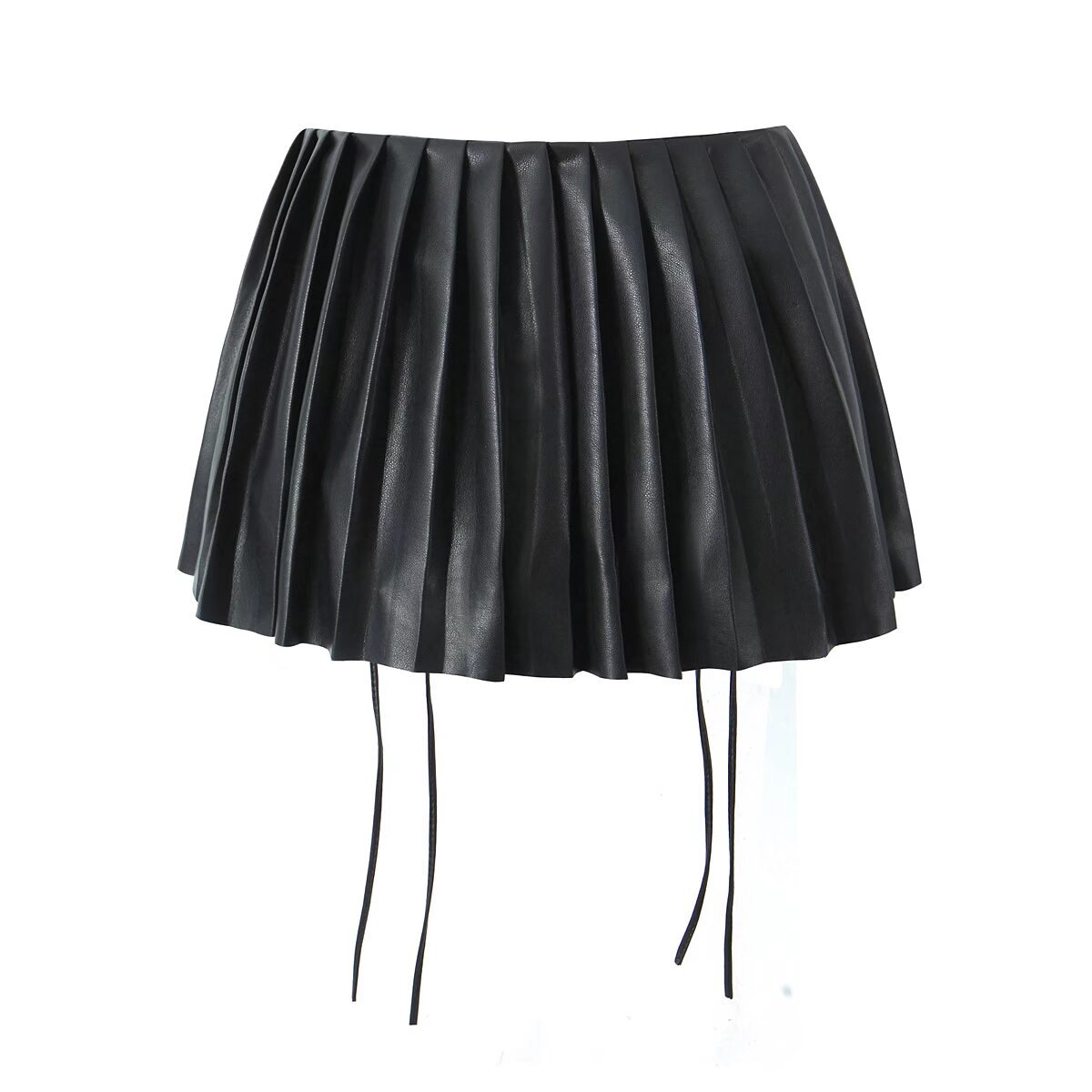 Summer Sexy Solid Color Pu Polyester Above Knee Skirts display picture 1