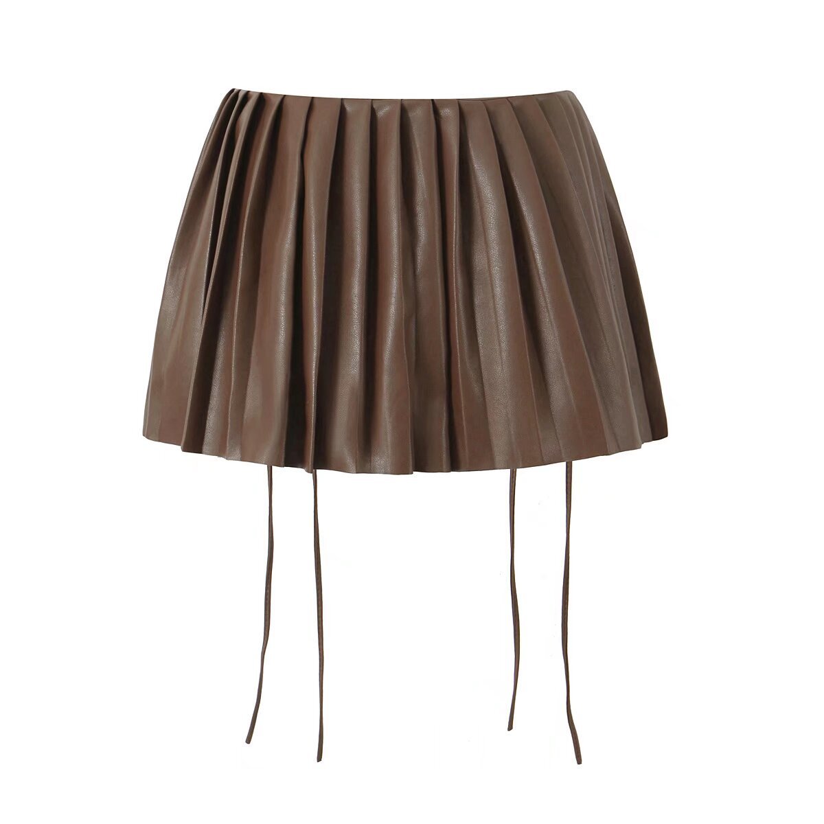 Summer Sexy Solid Color Pu Polyester Above Knee Skirts display picture 3