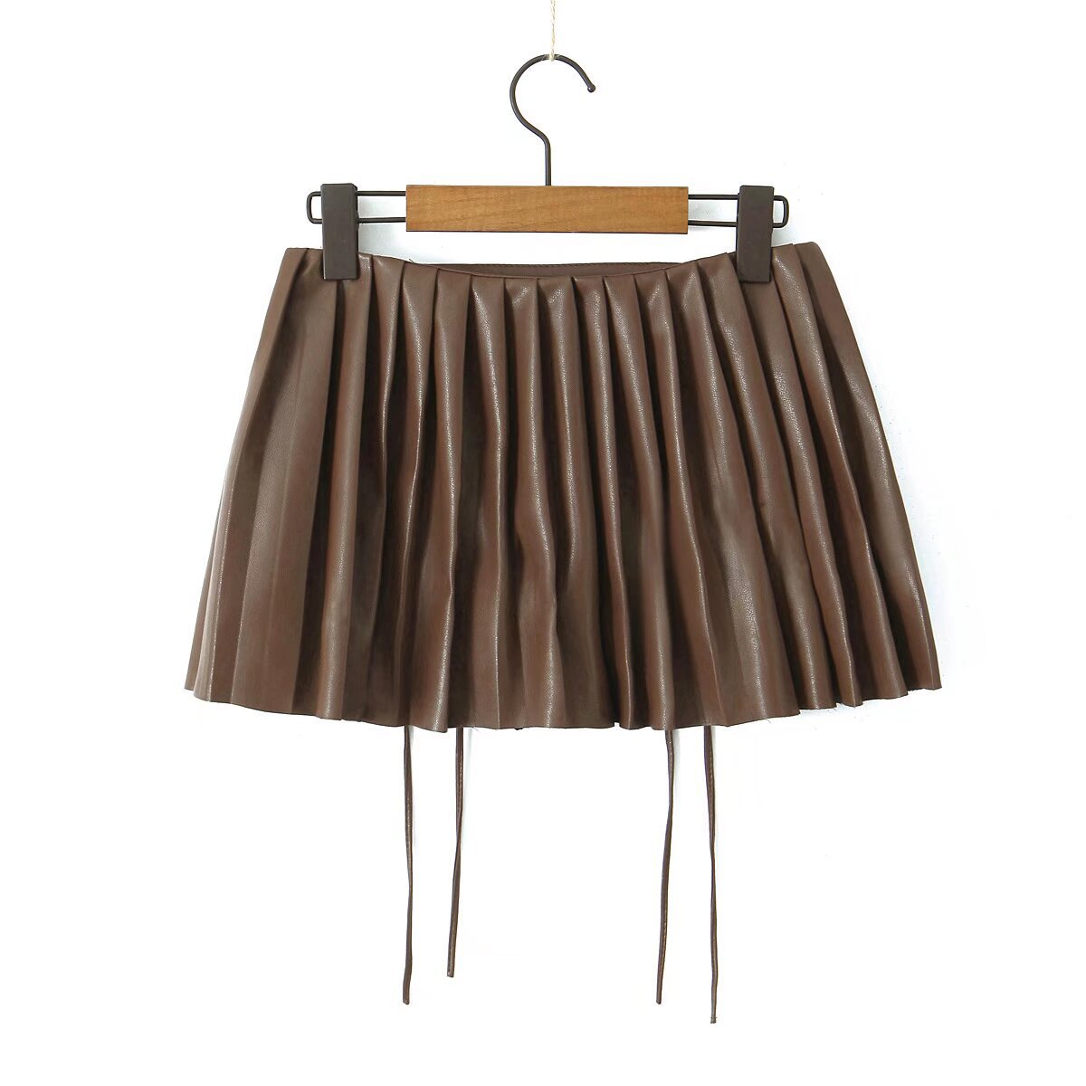 Summer Sexy Solid Color Pu Polyester Above Knee Skirts display picture 9