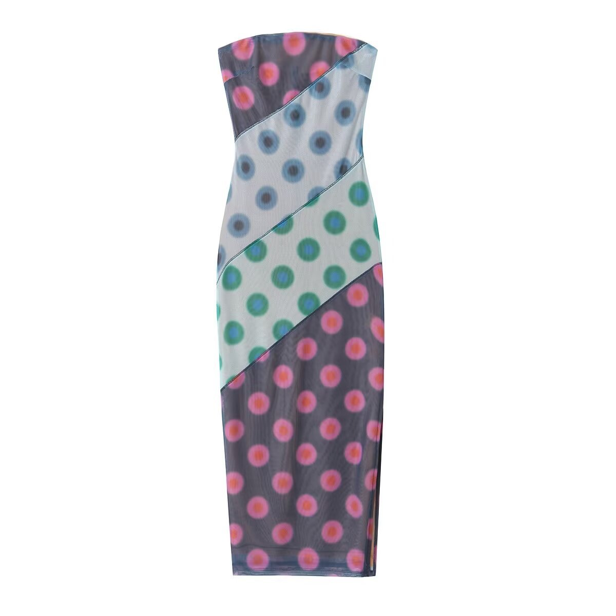 Women's Sheath Dress Streetwear Strapless Sleeveless Polka Dots Above Knee Daily display picture 1