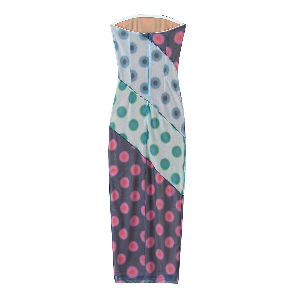 Women's Sheath Dress Streetwear Strapless Sleeveless Polka Dots Above Knee Daily display picture 12