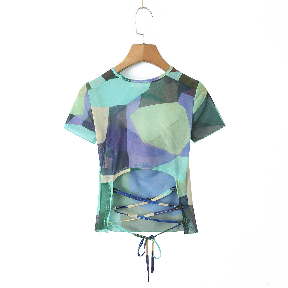 Women's T-shirt Short Sleeve T-Shirts Patchwork Streetwear Color Block display picture 10