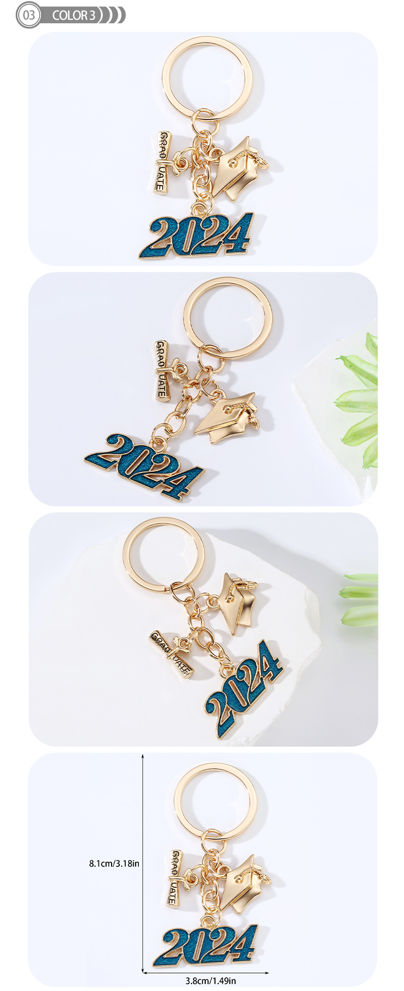 Modern Style Classic Style Letter Number Alloy Bag Pendant Keychain display picture 3