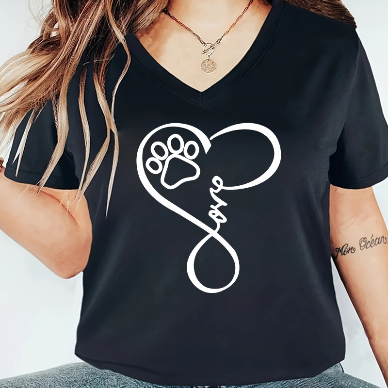 Women's T-shirt Short Sleeve T-Shirts Printing Simple Style Heart Shape display picture 2