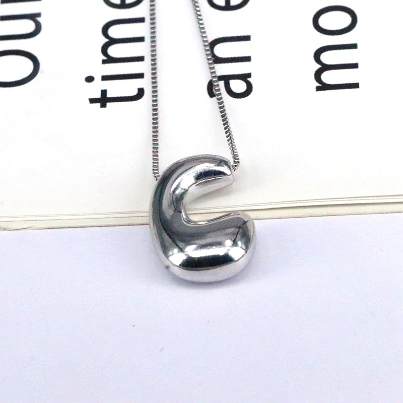 Copper Silver Plated Simple Style Classic Style Plating Letter Pendant Necklace display picture 14