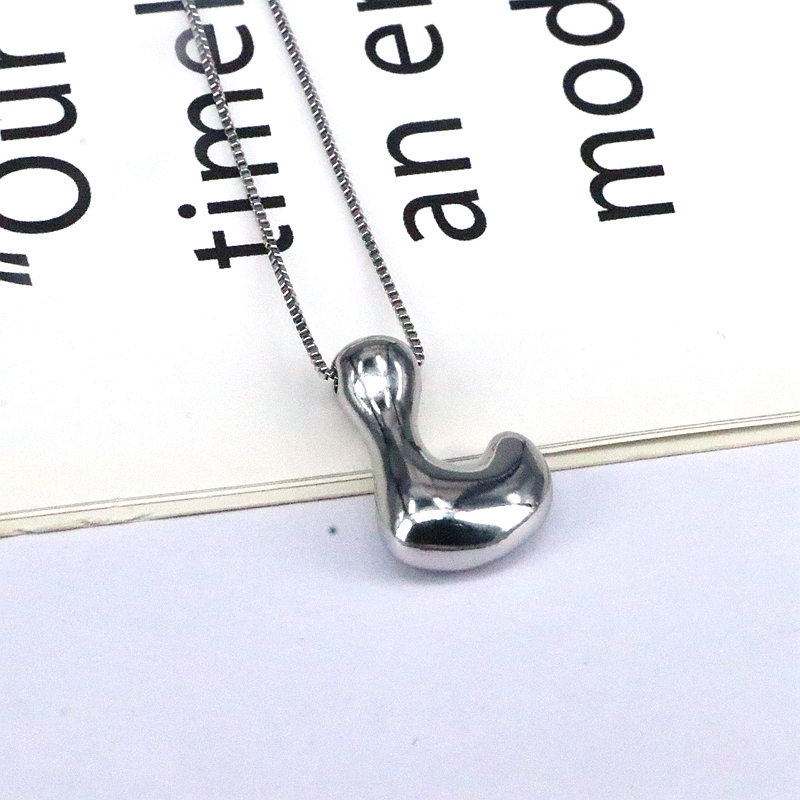Copper Silver Plated Simple Style Classic Style Plating Letter Pendant Necklace display picture 5