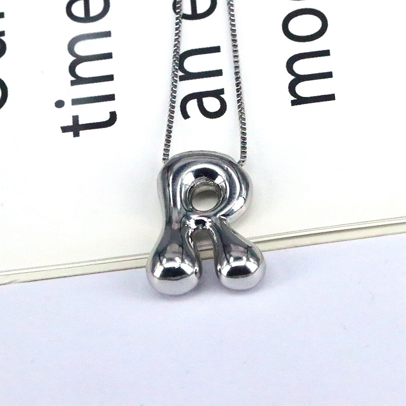 Copper Silver Plated Simple Style Classic Style Plating Letter Pendant Necklace display picture 27