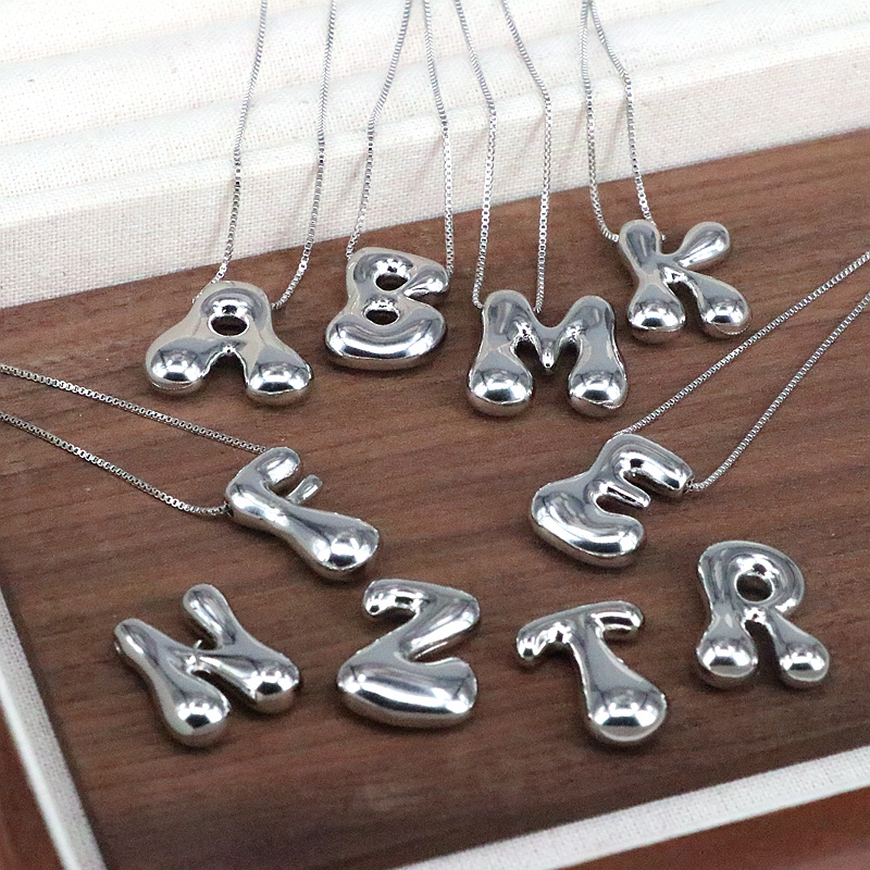 Copper Silver Plated Simple Style Classic Style Plating Letter Pendant Necklace display picture 28
