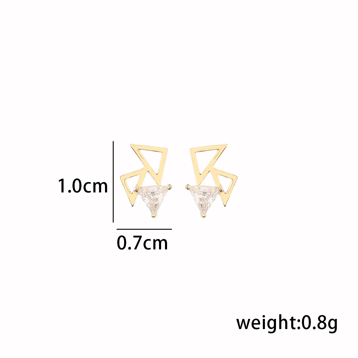 1 Pair Simple Style Classic Style Geometric Plating Inlay Sterling Silver Zircon 14K Gold Plated Ear Studs display picture 2