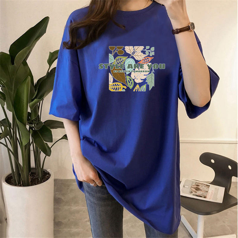 Women's T-shirt Short Sleeve T-Shirts Printing Casual Letter Leaves display picture 1