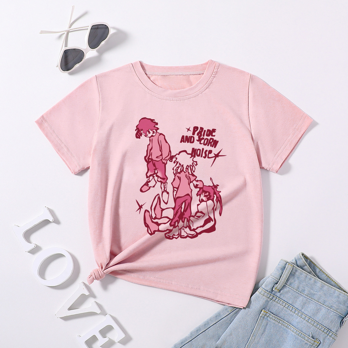 Casual Cartoon Letter Printing Polyester T-shirts & Shirts display picture 1