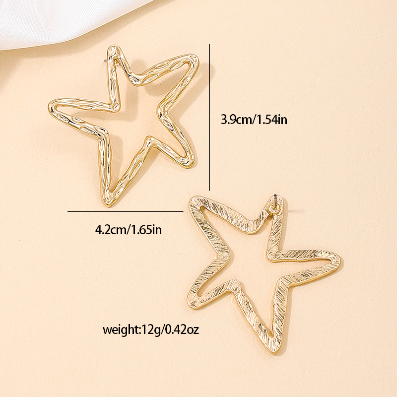 1 Pièce Style Simple Star Évider Alliage Boucles D'Oreilles display picture 5