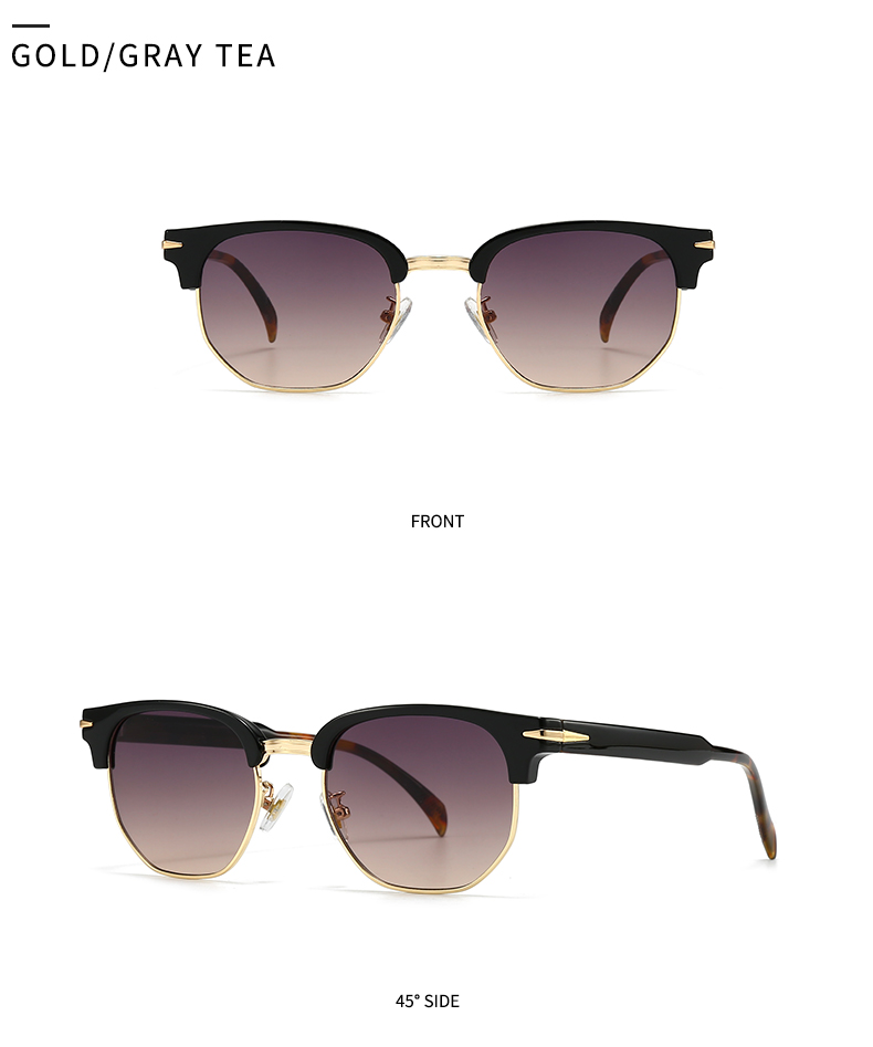 Hawaiian Modern Style Classic Style Geometric Pc Square Half Frame Men's Sunglasses display picture 4