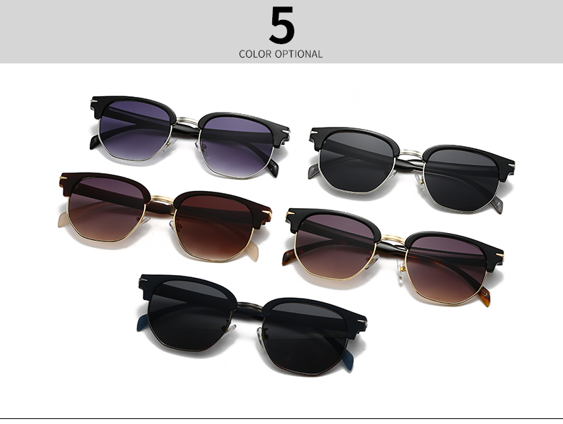 Hawaiian Modern Style Classic Style Geometric Pc Square Half Frame Men's Sunglasses display picture 6