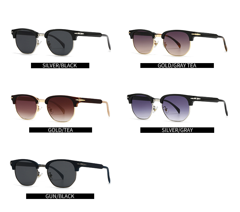 Hawaiian Modern Style Classic Style Geometric Pc Square Half Frame Men's Sunglasses display picture 3