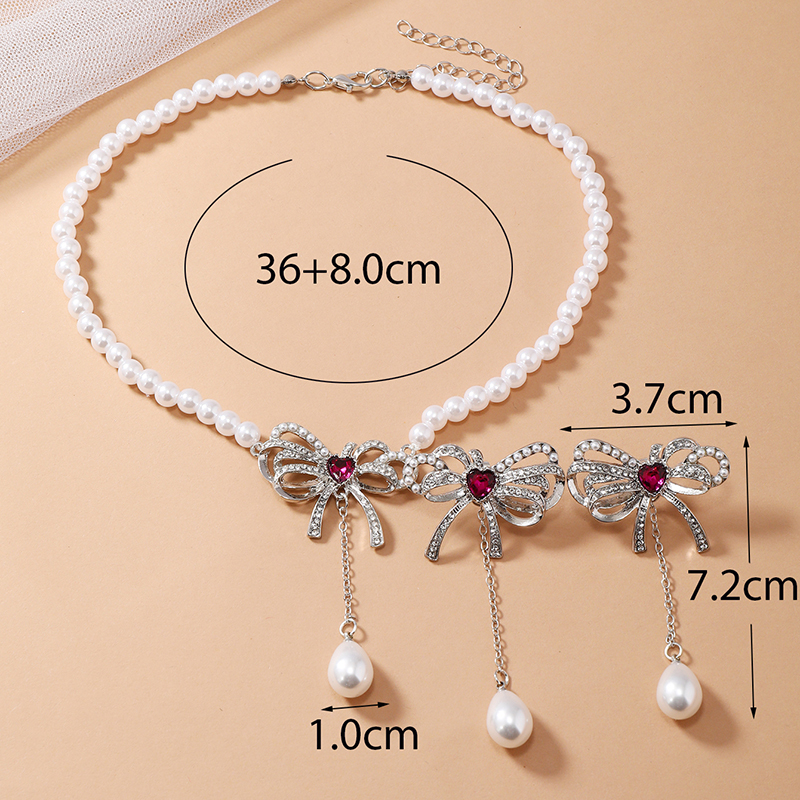 Luxurious Solid Color Alloy Plating Inlay Rhinestones Silver Plated Women's Jewelry Set display picture 8