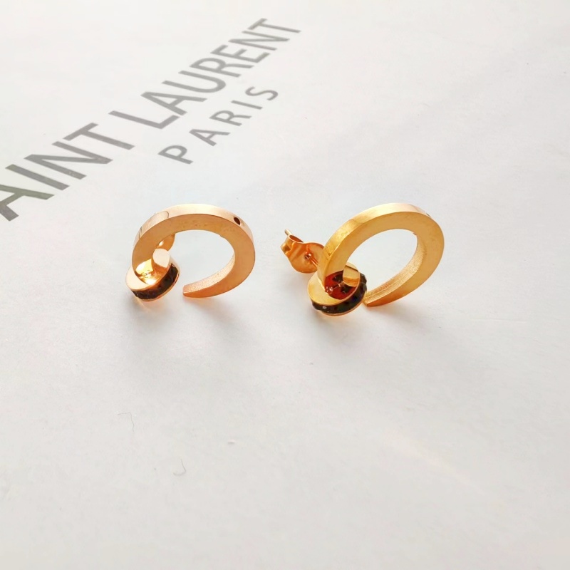 1 Pair IG Style Elegant Simple Style Round Roman Numeral Inlay 304 Stainless Steel Rhinestones Gold Plated Ear Studs display picture 4