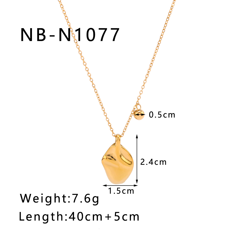 304 Stainless Steel 18K Gold Plated Luxurious Romantic Asymmetrical Plating Solid Color Pendant Necklace display picture 6
