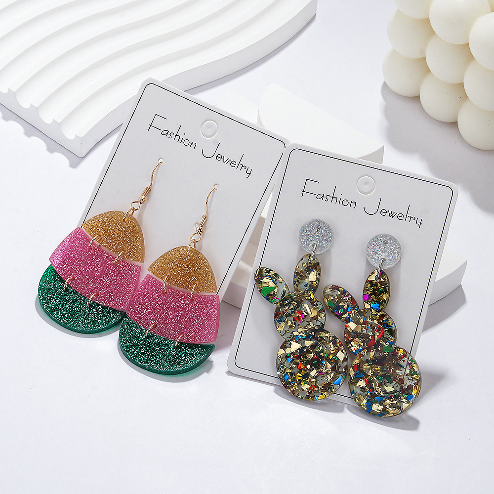 1 Pair Cute Sweet Simple Style Rabbit Arylic Drop Earrings display picture 3