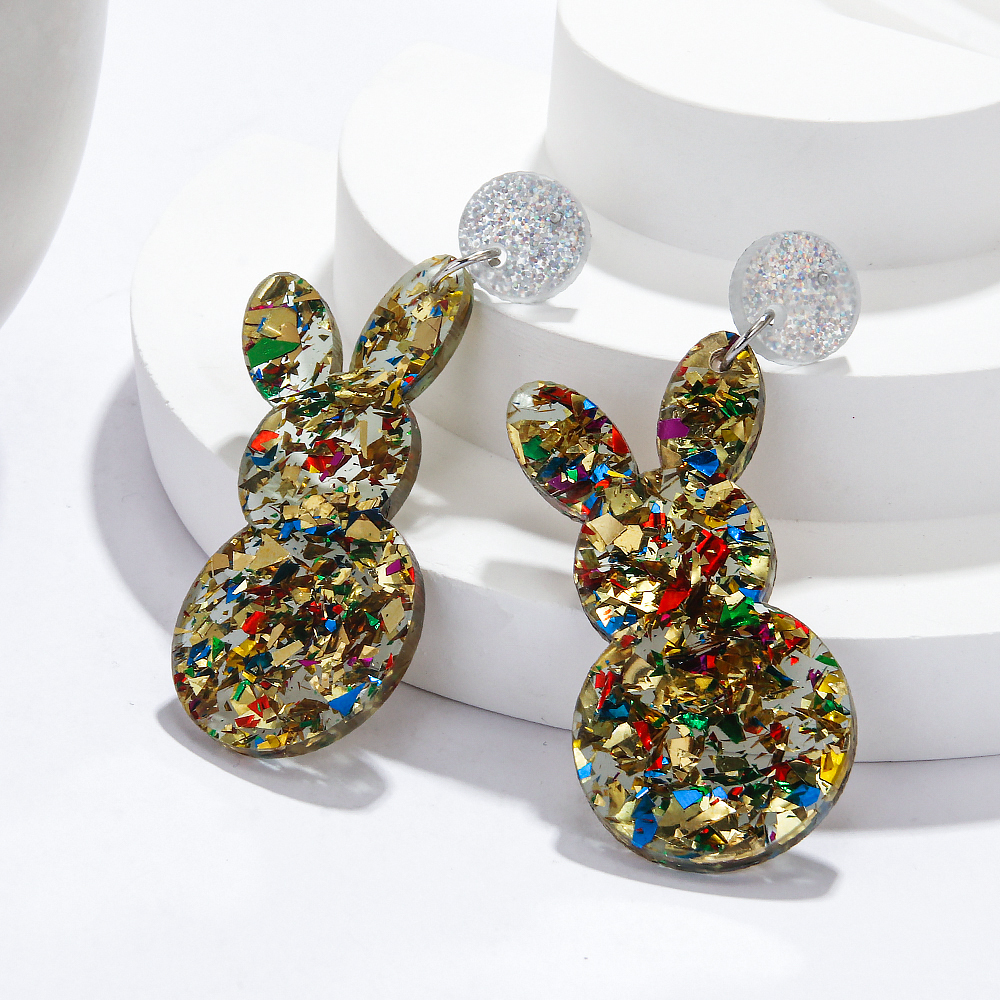 1 Pair Cute Sweet Simple Style Rabbit Arylic Drop Earrings display picture 4
