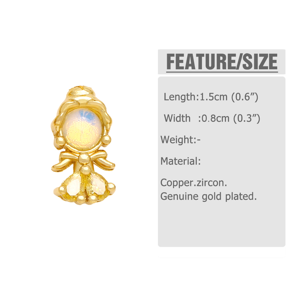 1 Pair Modern Style Simple Style Classic Style Mermaid Inlay Copper Zircon Drop Earrings display picture 1