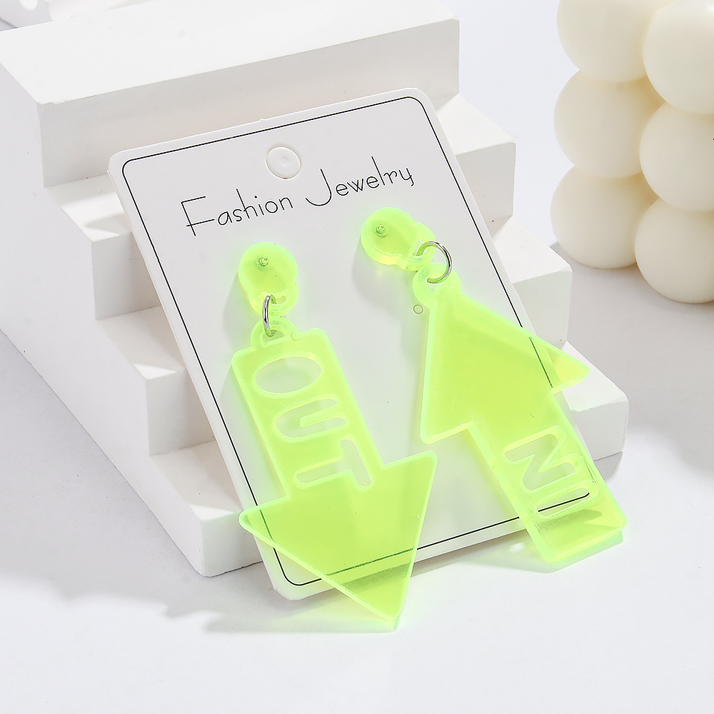 1 Pair Simple Style Arrow Arylic Drop Earrings display picture 2